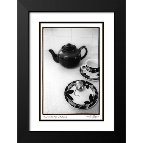 Chamomile Tea with Lemon Black Modern Wood Framed Art Print with Double Matting by Zarris, Chariklia