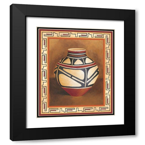 Southwest Pottery I Black Modern Wood Framed Art Print with Double Matting by Zarris, Chariklia