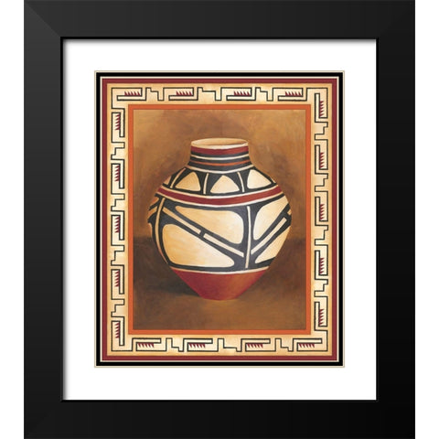 Southwest Pottery I Black Modern Wood Framed Art Print with Double Matting by Zarris, Chariklia