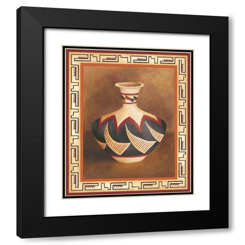 Southwest Pottery II Black Modern Wood Framed Art Print with Double Matting by Zarris, Chariklia