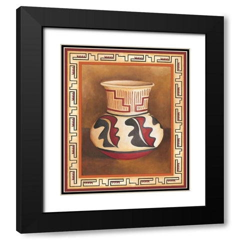 Southwest Pottery III Black Modern Wood Framed Art Print with Double Matting by Zarris, Chariklia