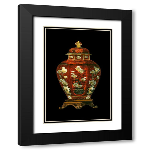 Red Porcelain Vase I Black Modern Wood Framed Art Print with Double Matting by Unknown