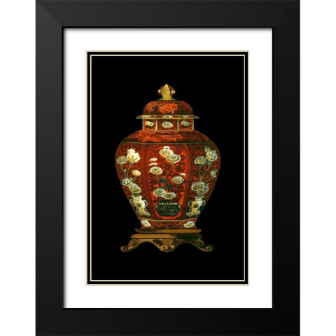 Red Porcelain Vase I Black Modern Wood Framed Art Print with Double Matting by Unknown