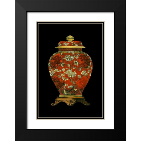 Red Porcelain Vase II Black Modern Wood Framed Art Print with Double Matting by Unknown