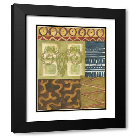 Tribal Spirit I Black Modern Wood Framed Art Print with Double Matting by Zarris, Chariklia