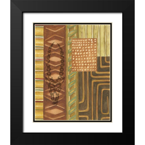 Tribal Spirit II Black Modern Wood Framed Art Print with Double Matting by Zarris, Chariklia