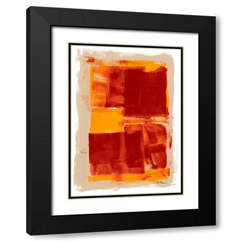 Monoprint II Black Modern Wood Framed Art Print with Double Matting by Stramel, Renee W.