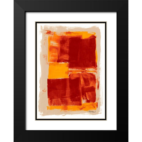 Monoprint II Black Modern Wood Framed Art Print with Double Matting by Stramel, Renee W.