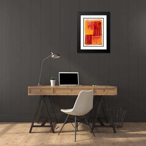Monoprint IV Black Modern Wood Framed Art Print with Double Matting by Stramel, Renee W.