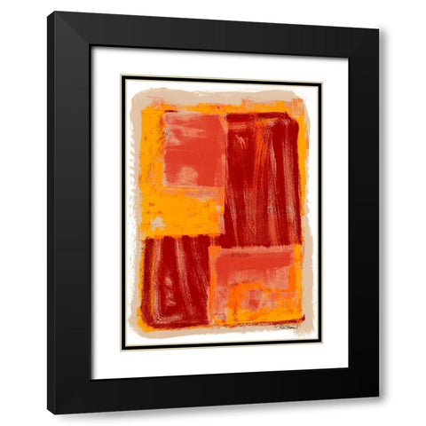 Monoprint IV Black Modern Wood Framed Art Print with Double Matting by Stramel, Renee W.