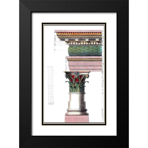 Large Column II Black Modern Wood Framed Art Print with Double Matting by Borra, Giovanni