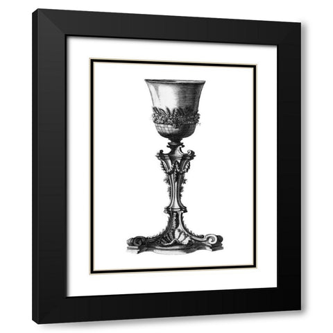 Black and White Goblet IV Black Modern Wood Framed Art Print with Double Matting by Giardini, Giovanni
