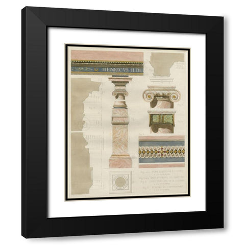 Palais de Fontainbleu I Black Modern Wood Framed Art Print with Double Matting by Pfnor, R