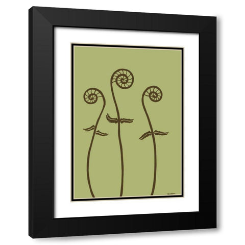 Dichromatic Fiddleheads I Black Modern Wood Framed Art Print with Double Matting by Lam, Vanna