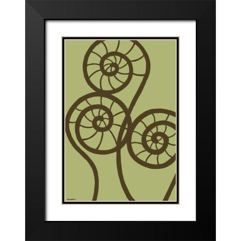 Dichromatic Fiddleheads II Black Modern Wood Framed Art Print with Double Matting by Lam, Vanna