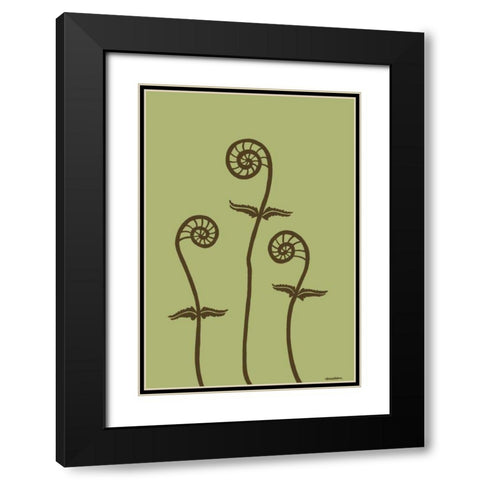 Dichromatic Fiddleheads III Black Modern Wood Framed Art Print with Double Matting by Lam, Vanna