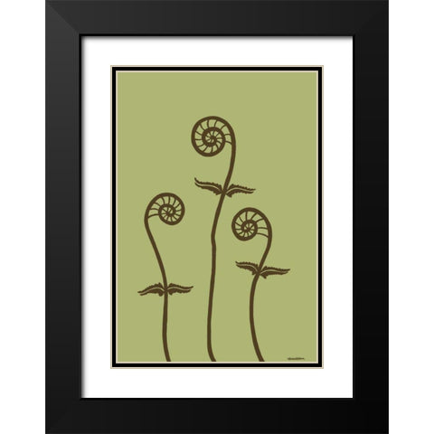 Dichromatic Fiddleheads III Black Modern Wood Framed Art Print with Double Matting by Lam, Vanna