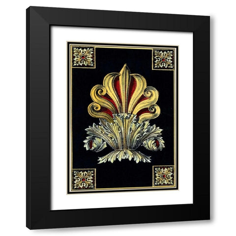 Petite Finial on Black III Black Modern Wood Framed Art Print with Double Matting by Vision Studio