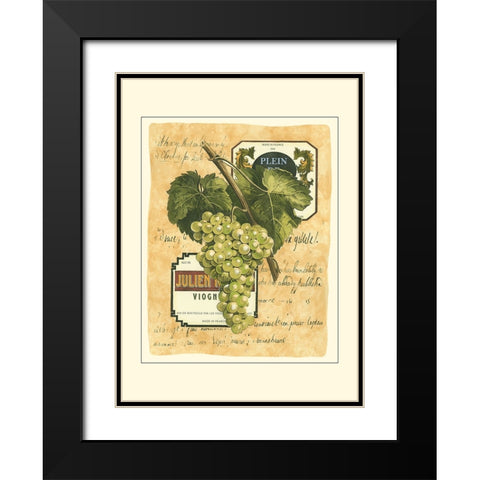 Small White Grapes I Black Modern Wood Framed Art Print with Double Matting by Vision Studio
