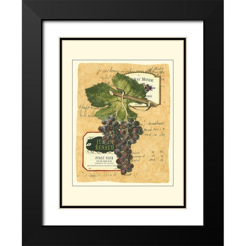 Small Red Grapes I Black Modern Wood Framed Art Print with Double Matting by Vision Studio