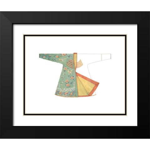 Asian Costume I Black Modern Wood Framed Art Print with Double Matting by Vision Studio