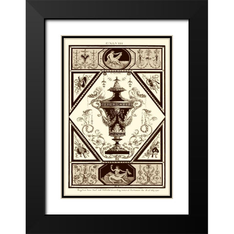 Sepia Pergolesi Urn I Black Modern Wood Framed Art Print with Double Matting by Pergolesi, Michel