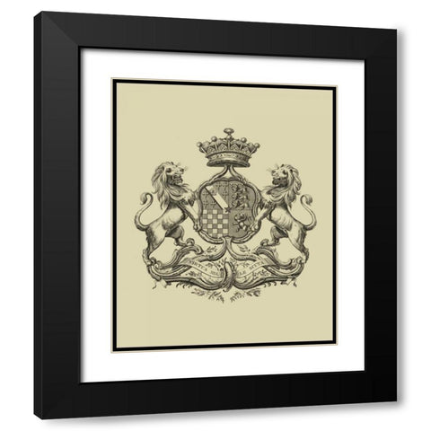 Heraldry I Black Modern Wood Framed Art Print with Double Matting by Vision Studio