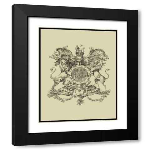 Heraldry II Black Modern Wood Framed Art Print with Double Matting by Vision Studio
