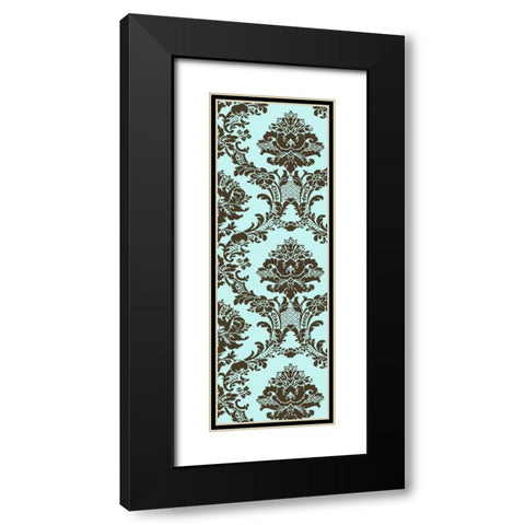 Small Vivid Damask in Blue II Black Modern Wood Framed Art Print with Double Matting by Vision Studio