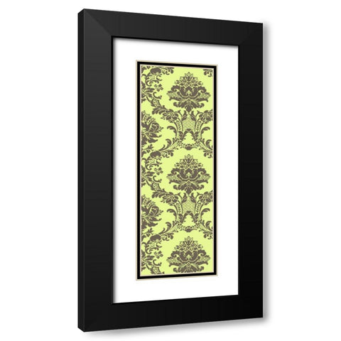 Small Vivid Damask in Green II Black Modern Wood Framed Art Print with Double Matting by Vision Studio