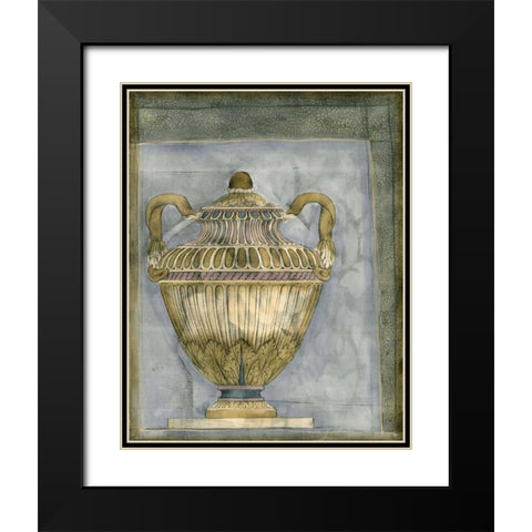 Small Urn and Damask III Black Modern Wood Framed Art Print with Double Matting by Goldberger, Jennifer