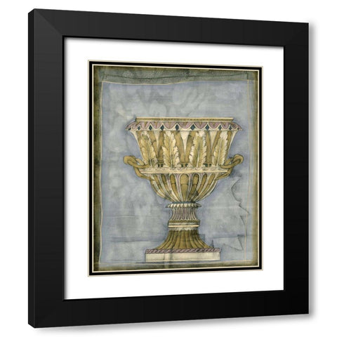 Small Urn and Damask IV Black Modern Wood Framed Art Print with Double Matting by Goldberger, Jennifer
