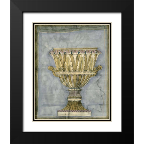 Small Urn and Damask IV Black Modern Wood Framed Art Print with Double Matting by Goldberger, Jennifer