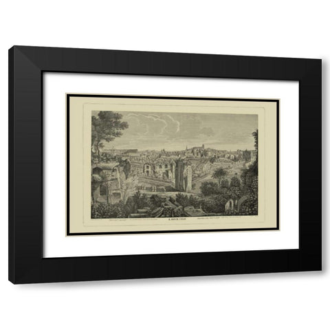 Piranesi View of Rome II Black Modern Wood Framed Art Print with Double Matting by Piranesi