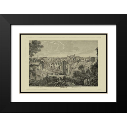 Piranesi View of Rome II Black Modern Wood Framed Art Print with Double Matting by Piranesi