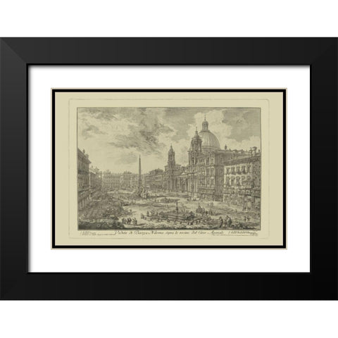 Piranesi View of Rome VI Black Modern Wood Framed Art Print with Double Matting by Piranesi