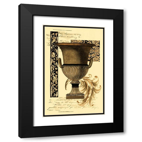Custom Transitional Sepia Urn II Black Modern Wood Framed Art Print with Double Matting by Vision Studio