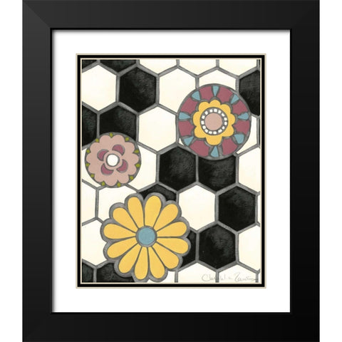 Tileworks II Black Modern Wood Framed Art Print with Double Matting by Zarris, Chariklia