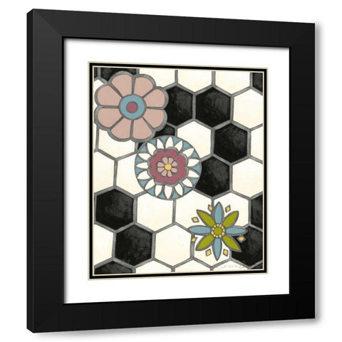 Tileworks IV Black Modern Wood Framed Art Print with Double Matting by Zarris, Chariklia