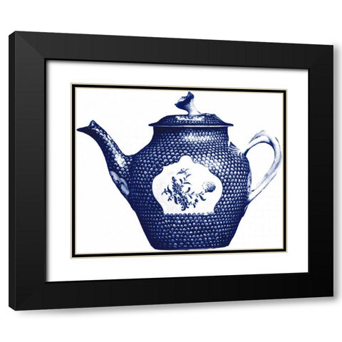 Manor Porcelain in Blue I Black Modern Wood Framed Art Print with Double Matting by Ridgefield