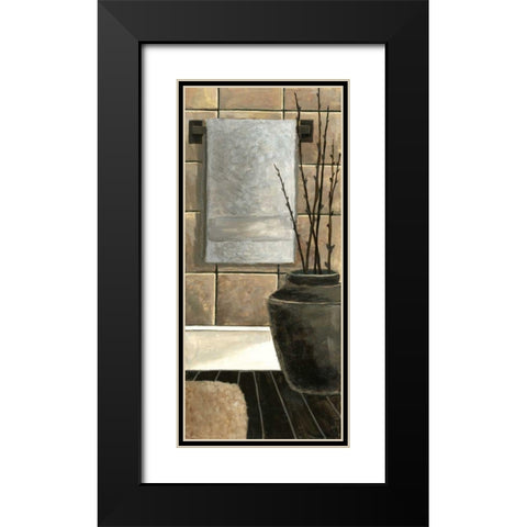 Modern Bath Panel II Black Modern Wood Framed Art Print with Double Matting by Meagher, Megan