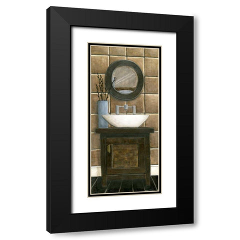 Modern Bath Panel III Black Modern Wood Framed Art Print with Double Matting by Meagher, Megan