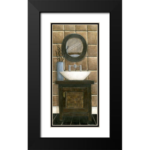 Modern Bath Panel III Black Modern Wood Framed Art Print with Double Matting by Meagher, Megan