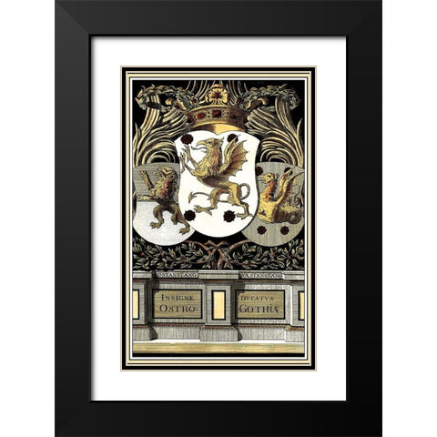 Family Crest II Black Modern Wood Framed Art Print with Double Matting by Vision Studio