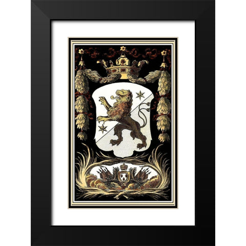 Family Crest III Black Modern Wood Framed Art Print with Double Matting by Vision Studio