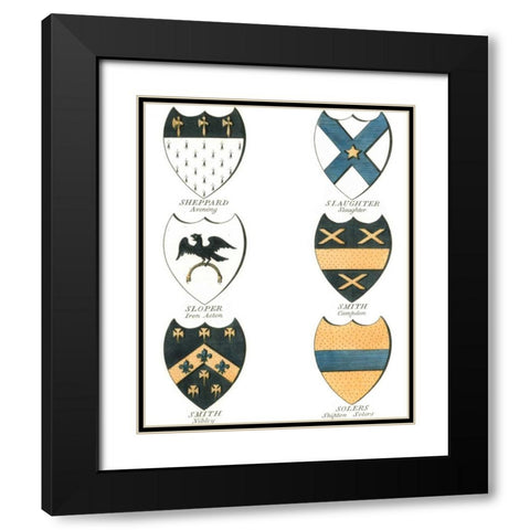 Coat of Arms III Black Modern Wood Framed Art Print with Double Matting by Catton