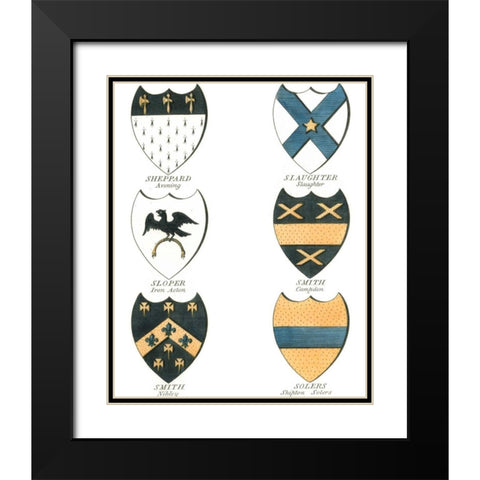 Coat of Arms III Black Modern Wood Framed Art Print with Double Matting by Catton