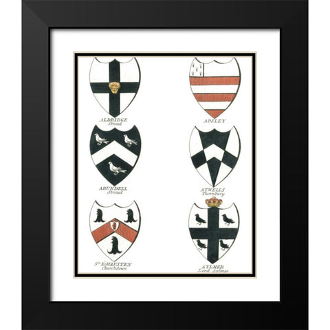 Coat of Arms IV Black Modern Wood Framed Art Print with Double Matting by Catton