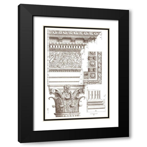 Small Corinthian Detail V Black Modern Wood Framed Art Print with Double Matting by Vision Studio