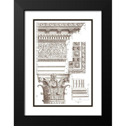 Small Corinthian Detail V Black Modern Wood Framed Art Print with Double Matting by Vision Studio